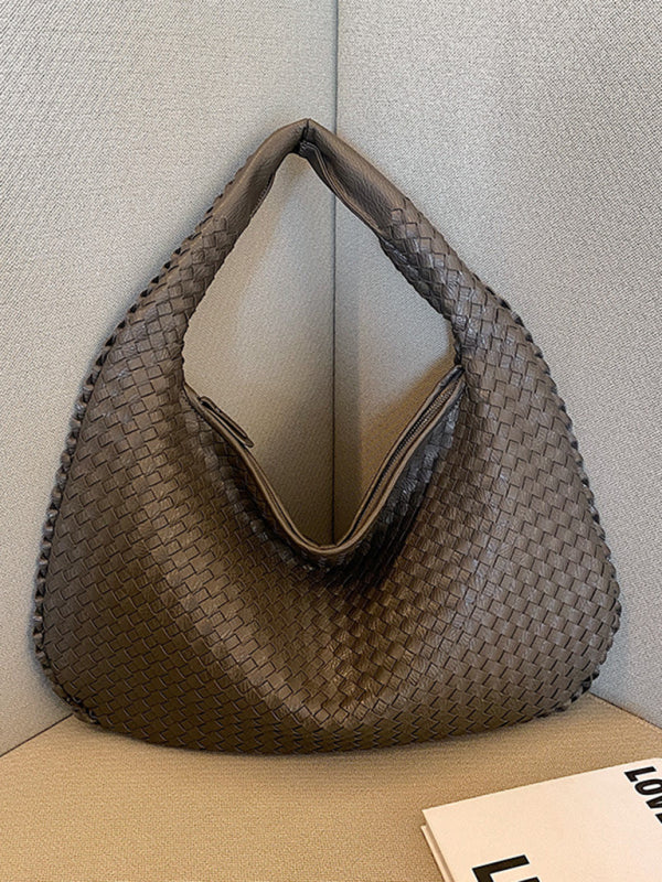 French high-end woven bag, versatile shoulder armpit bag, niche texture portable commuter bag