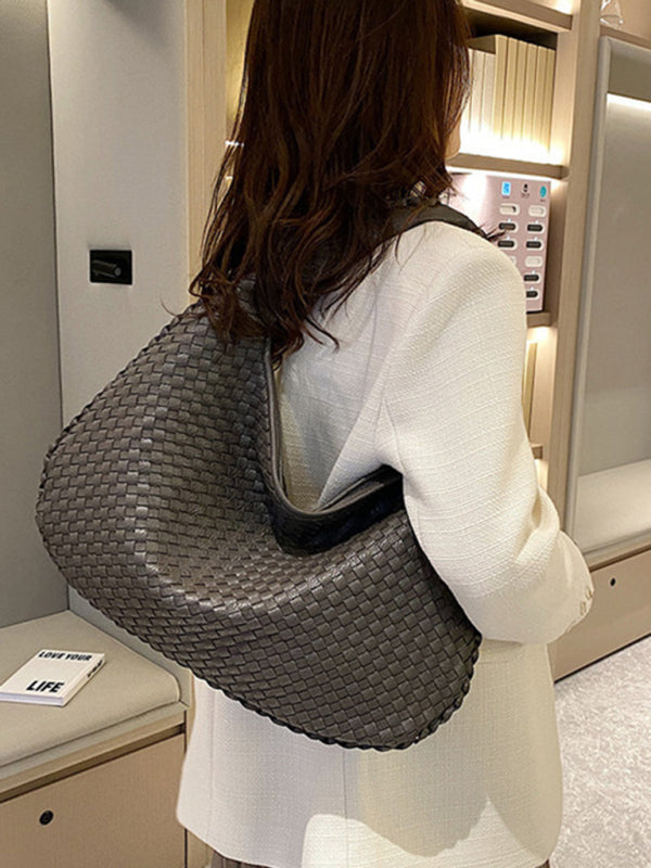 French high-end woven bag, versatile shoulder armpit bag, niche texture portable commuter bag