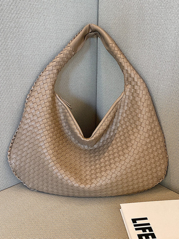 French high-end woven bag, versatile shoulder armpit bag, niche texture portable commuter bag