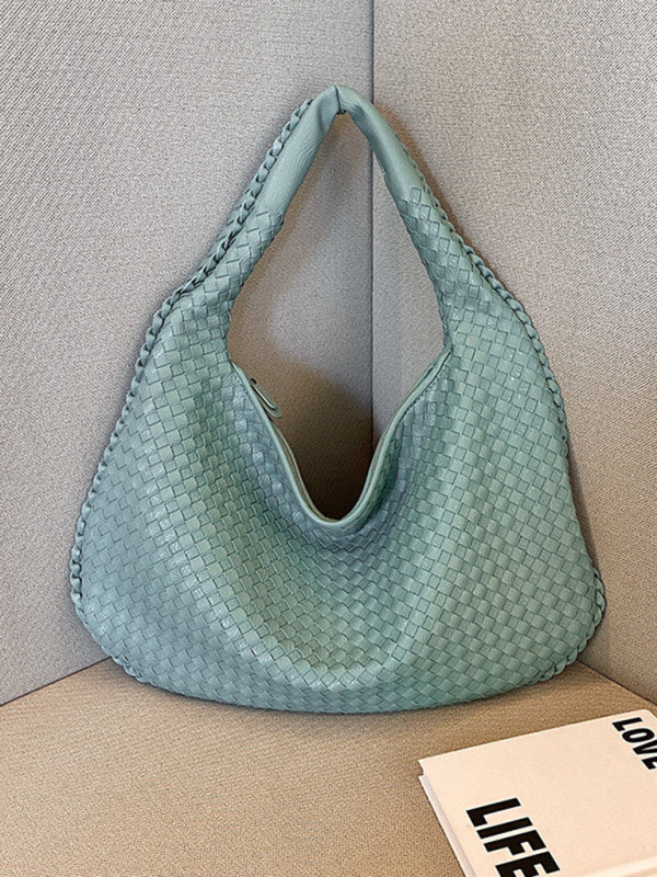 French high-end woven bag, versatile shoulder armpit bag, niche texture portable commuter bag