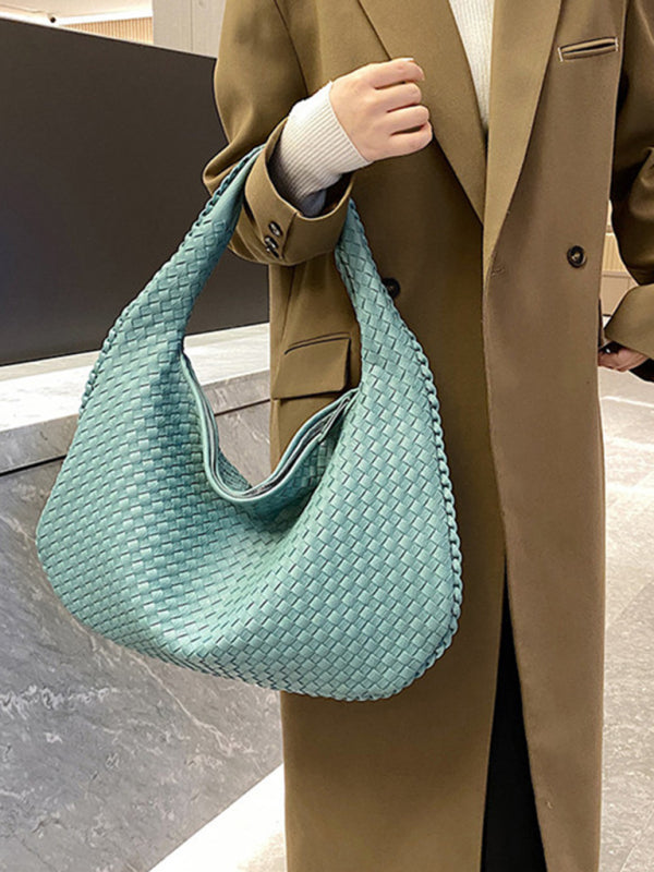 French high-end woven bag, versatile shoulder armpit bag, niche texture portable commuter bag