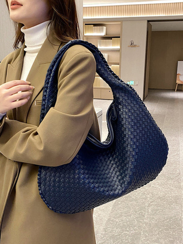 French high-end woven bag, versatile shoulder armpit bag, niche texture portable commuter bag