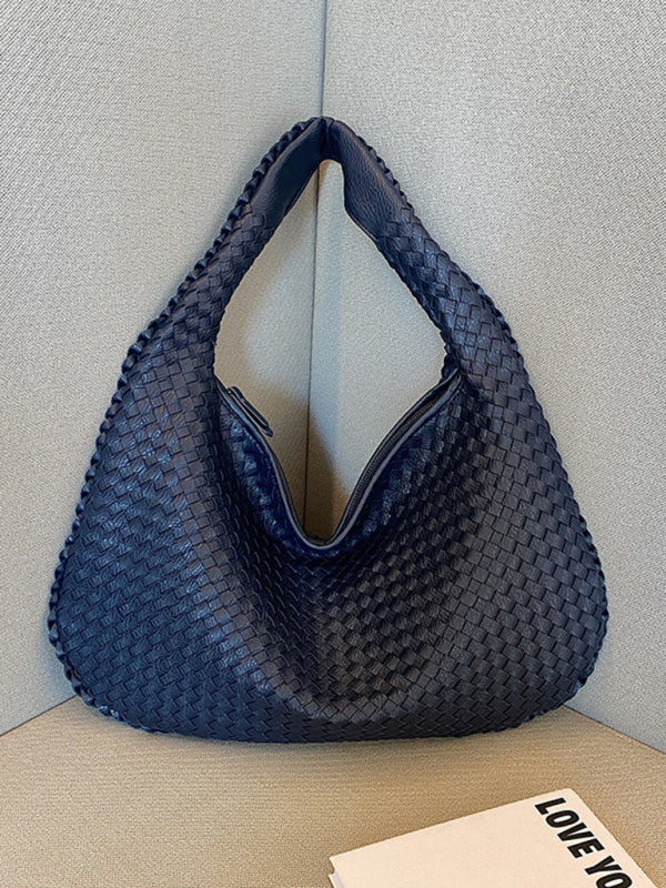 French high-end woven bag, versatile shoulder armpit bag, niche texture portable commuter bag