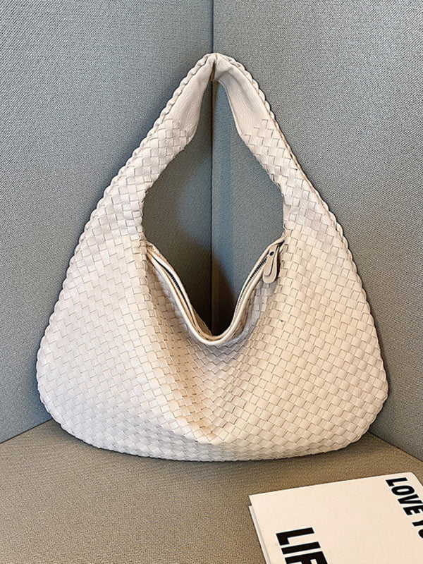 French high-end woven bag, versatile shoulder armpit bag, niche texture portable commuter bag