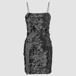 New fashion sexy chain sequined irregular dress