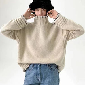 Women's new loose, lazy style  thickened knitted pullover sweater