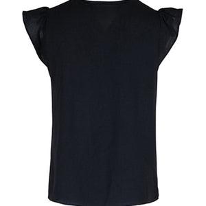 New style women's casual color block V-neck top