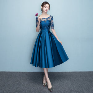 Blue Color Prom Dress Elegant Party Women Evening Dresses