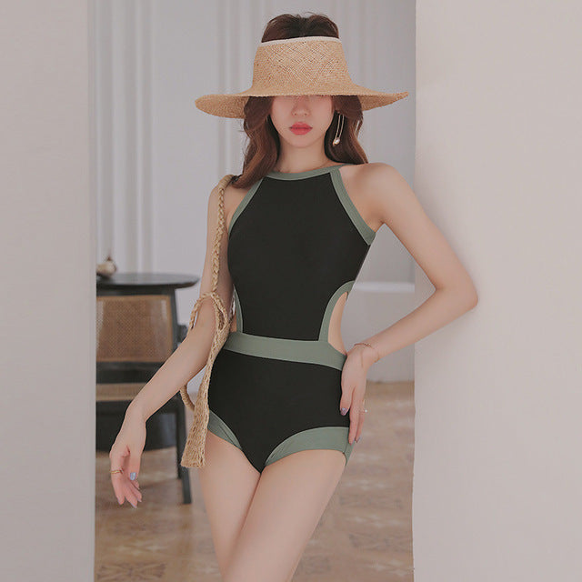 Swimsuit Women&#39;s Sexy Triangle Siamese Fit Thin and Small Chest 2022 Hot Spring Vacation Swimwear